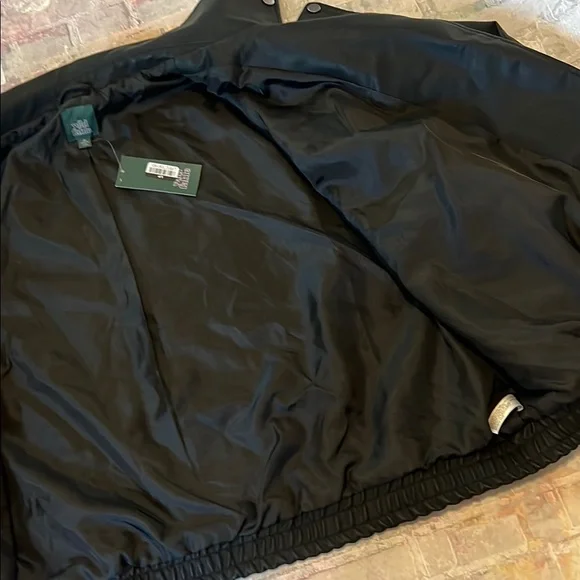Black Faux Leather Moto Bomber Jacket - Picture 5 of 7